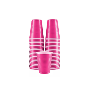 VASOS PLASTICOS DESCARTABLES ROSA INTENSO 500 ML - 50 UNIDADES