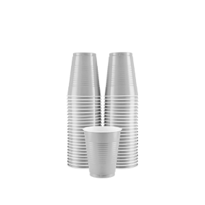 VASOS PLASTICOS DESCARTABLES PLATEADOS 500 ML - 50 UNIDADES