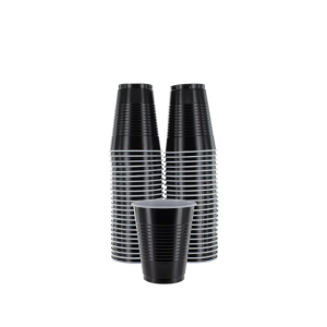 VASOS PLASTICOS DESCARTABLES NEGROS 500 ML - 50 UNIDADES
