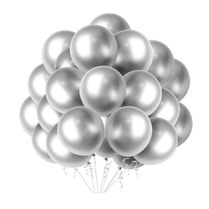 GLOBOS R10 50 UNIDADES CROMADOS METALIZADOS PLATEADOS