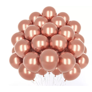 GLOBOS R10 25 UNIDADES CROMADOS METALIZADOS ROSA ORO