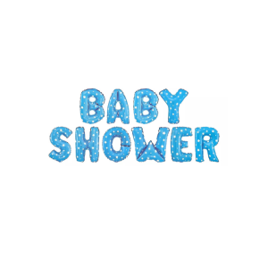 GLOBOS METALIZADOS BABY SHOWER CELESTE