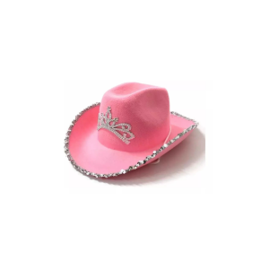 SOMBRERO COWBOY ROSA CON CORONA