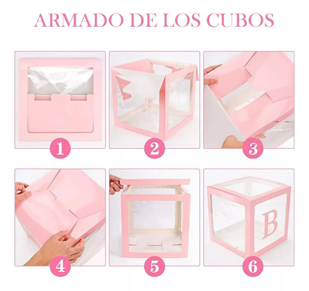 CUBO DECORATIVO BABY ROSA - Imagen 2