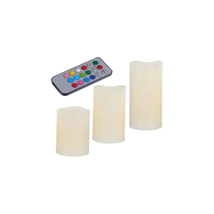 SET DE VELAS LED 3 UNIDADES CON CONTROL