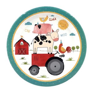 PLATOS DESCARTABLES MI GRANJA 23 CM