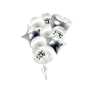 SET DE GLOBOS PLATEADO ORO 10 UNINDADES