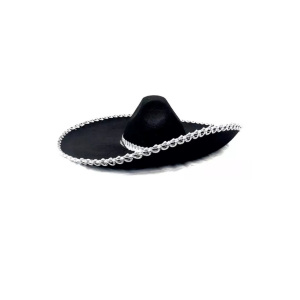 SOMBRERO MARIACHI NEGRO CON PLATEADO