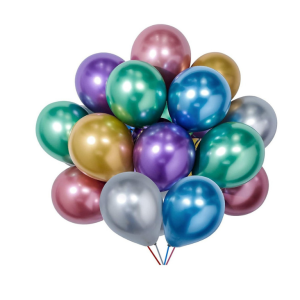 GLOBOS R12 25 UNIDADES CROMADOS METALIZADOS MULTICOLOR