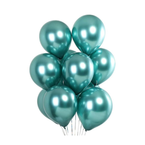 GLOBOS R12 25 UNIDADES CROMADOS METALIZADOS VERDE