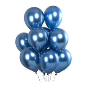 GLOBOS R12 25 UNIDADES CROMADOS METALIZADOS AZUL