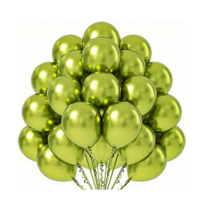 GLOBOS R12 25 UNIDADES CROMADOS METALIZADOS VERDE LIMA