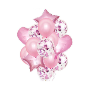 SET DE GLOBOS X 14 U. - ROSADO