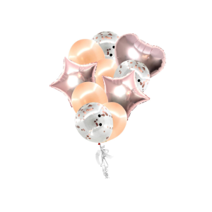 SET DE GLOBOS ROSA ORO 10 UNINDADES