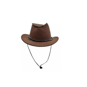 SOMBRERO COWBOY SIMIL CUERO MARRON OSCURO