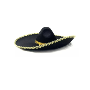 SOMBRERO MARIACHI NEGRO CON DORADO