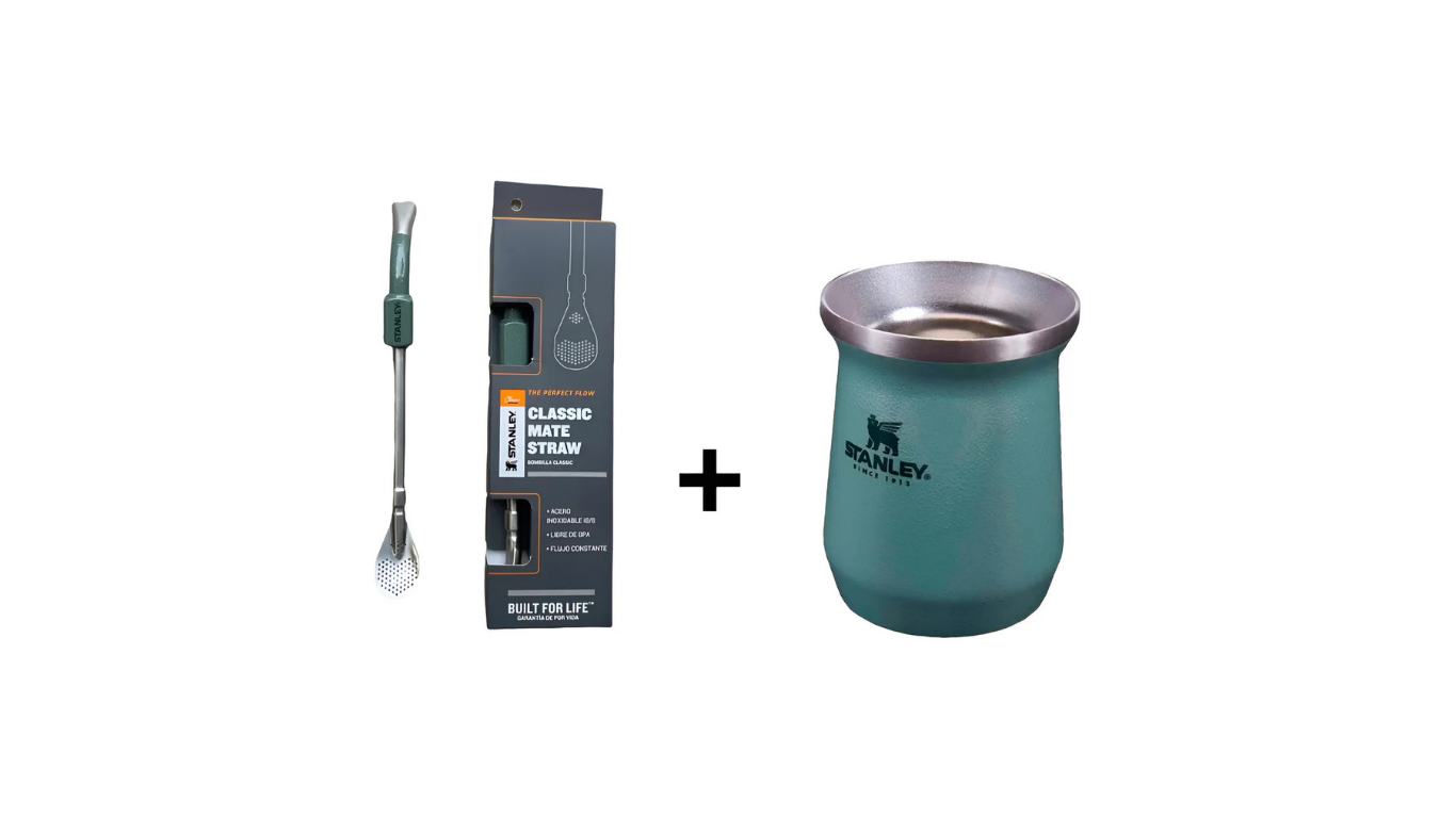MATE Y BOMBILLA STANLEY VERDE
