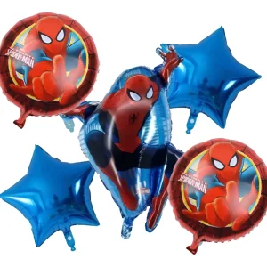 SET DE GLOBOS HOMBRE ARAÑA 5 UNIDADES