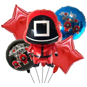 SET DE GLOBOS EL JUEGO DEL CALAMAR CUADRADO