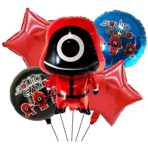 SET DE GLOBOS EL JUEGO DEL CALAMAR REDONDO