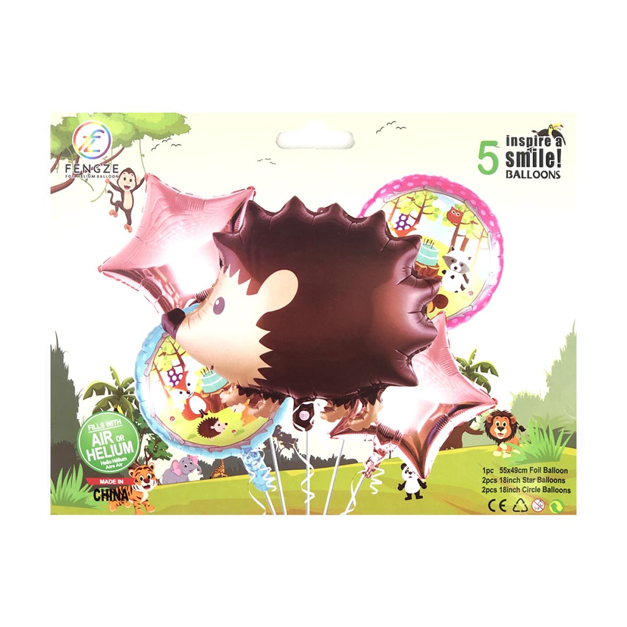SET DE GLOBOS ANIMALES DEL BOSQUE ERIZO - Imagen 2
