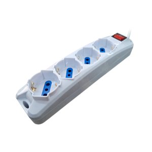 ALARGUE 3X1MM 4 SCHUKO CON LLAVE 5MTS