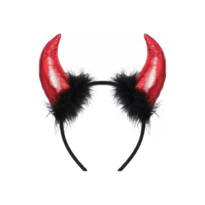 VINCHA DIABLITA CON PLUMAS