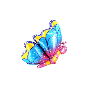 GLOBO METALIZADO MARIPOSA CELESTE 58 x 76CM