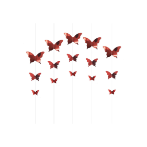 GUIRNALDA MARIPOSAS METALIZADA ROJA 2MTS