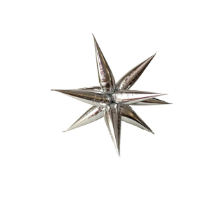 GLOBO ESTRELLA 3D PLATEADO