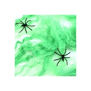 TELA DE ARAÑA CON DOS ARAÑAS VERDE