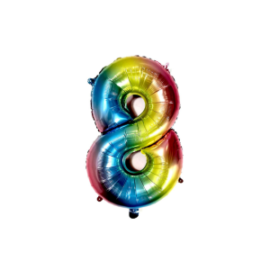 GLOBO NUMERO 76 CM MULTICOLOR 8