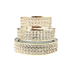 SET DE BASES PARA TORTA CON CAIRELES DORADO 3 UNIDADES
