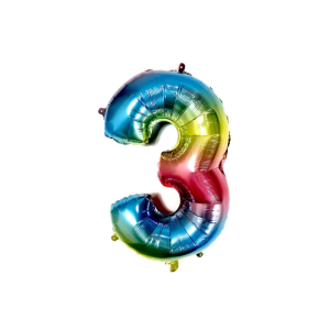 GLOBO NUMERO 76 CM MULTICOLOR 3