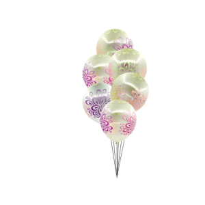 SET DE GLOBOS CRISTAL CON FLORES FLU0 25 UNIDADES