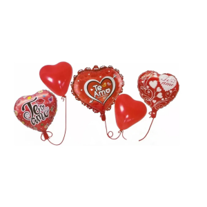 SET DE GLOBOS CORAZON METALIZADOS