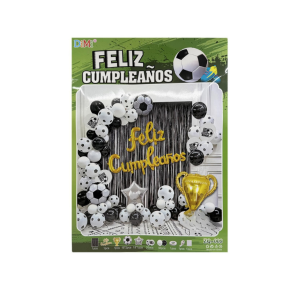 SET DE GLOBOS FELIZ CUMPLEAÑOS FÚTBOL