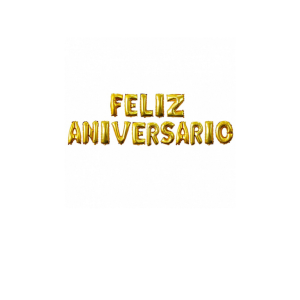 GLOBOS METALIZADOS FELIZ ANIVERSARIO DORADO