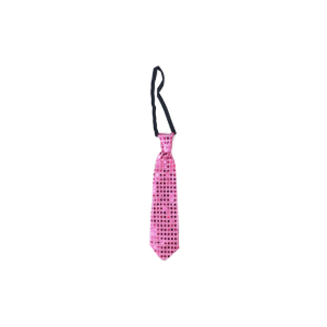 CORBATA LED CON LENTEJUELAS FUXIA