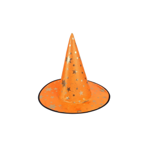SOMBRERO DE BRUJAS ESTRELLITAS NARANJA
