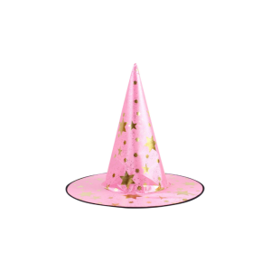 SOMBRERO DE BRUJAS ESTRELLITAS ROSA