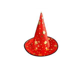 SOMBRERO DE BRUJAS ESTRELLITAS ROJO