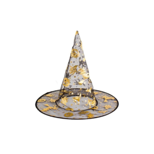 SOMBRERO BRUJITA DE TUL DORADO