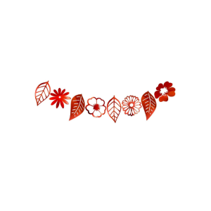GUIRNALDA HOJAS Y FLORES METALIZADAS ROJA