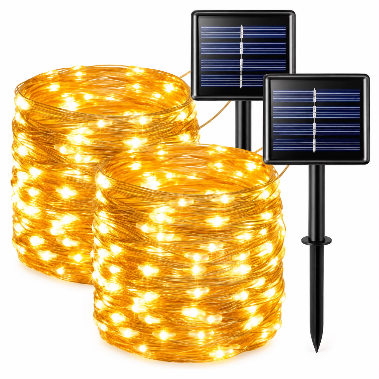LUCES LUCIÉRNAGAS LED SOLARES 20 MTS 2 UNIDADES