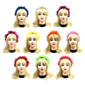 PACK 12 TIARAS CON FLORES DE TELA