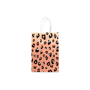 BOLSA CON ASA 12 UNIDADES PRINT LEOPARDO ROSA
