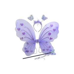 ALAS DE MARIPOSA CON VINCHA Y VARITA VIOLETA
