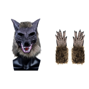 SET HOMBRE LOBO MÁSCARA Y GUANTES