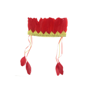 CORONA INDIA DE PLUMAS ROJA